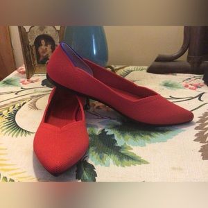 NWOT Rothy’s pointed toe red flat